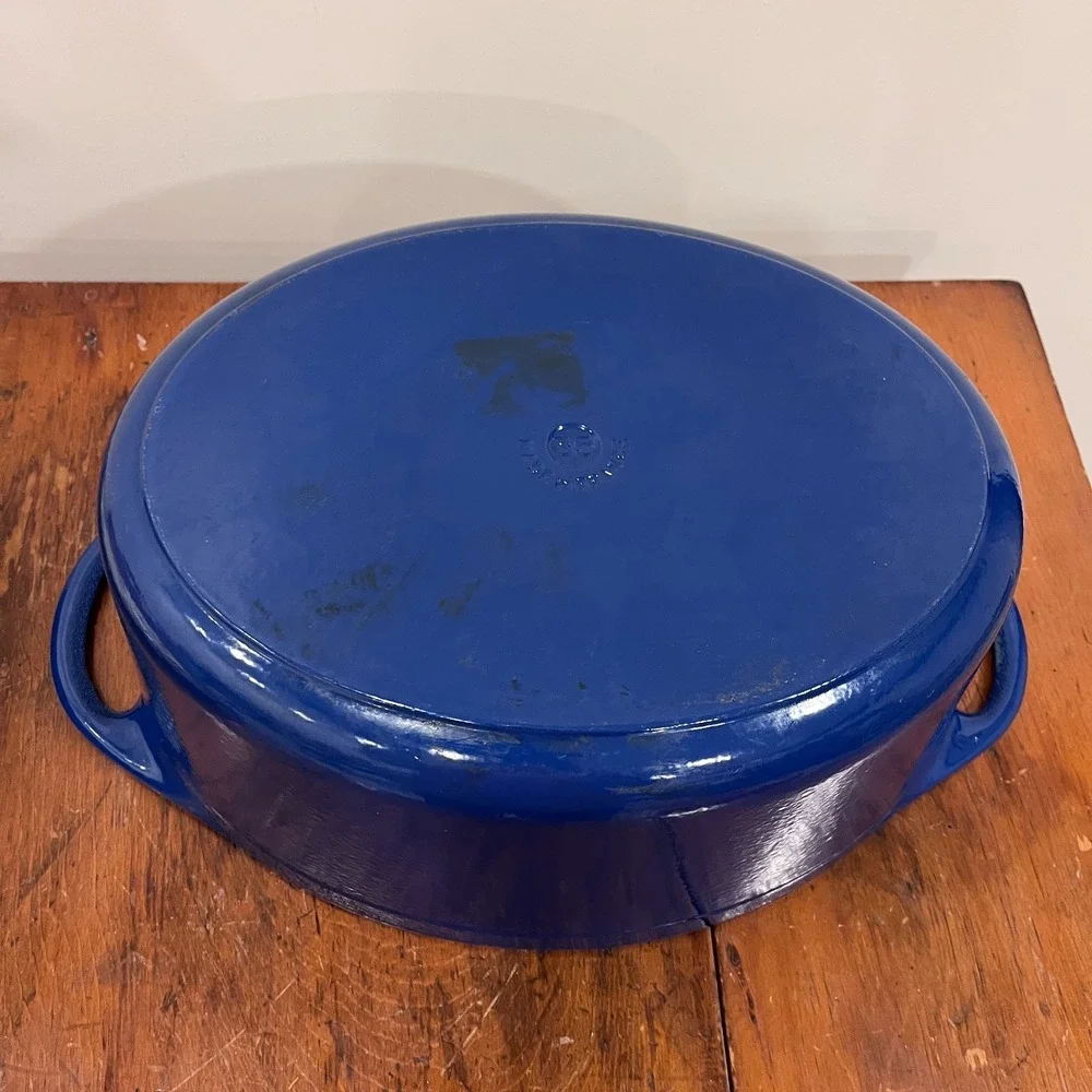 *VERY RARE* Le Creuset Doufeu Blue Cast Iron Enamel 9 3/4 Qt 9.2 L No. 35 France